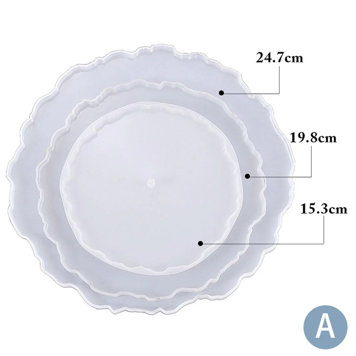 Silicone Mold Round Kingri Set - 3Pcs (6",8",10") - DJ-361 -White - China