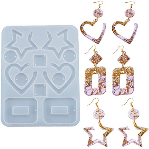 SOWUNO Earrings Silicone Mold DIY Earrings Casting Mold Jewelry Making Mold Heart Earrings Mold Star Earrings Mold Jewelry Silicone Mold Silicone - Image 5
