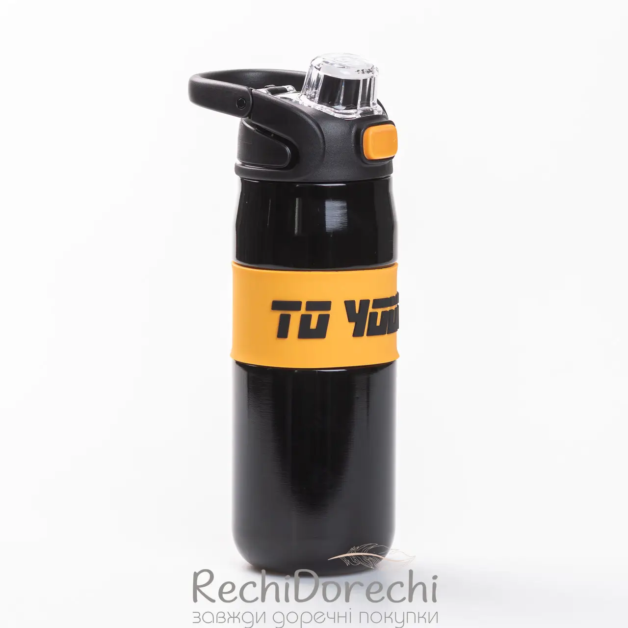 Sports Thermos Water Bottle - 680ml Black Stainless Steel - Image 5
