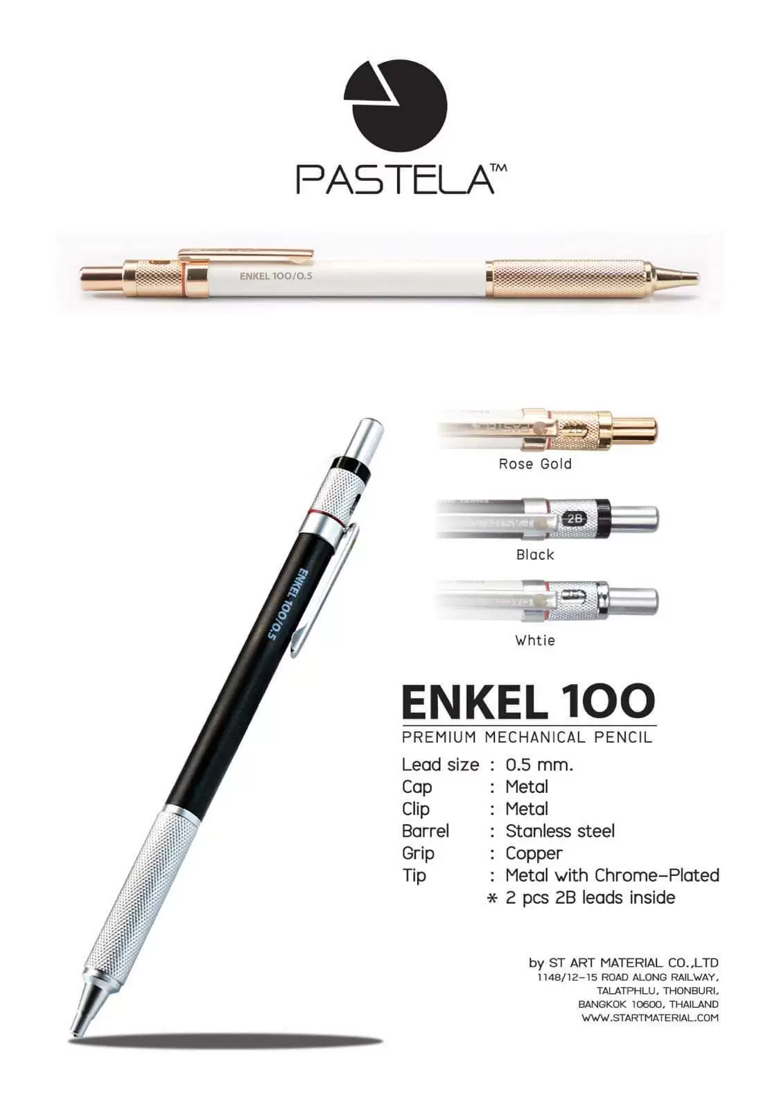 ST Pastela Mechanical Pencil Steel Body – 0.5mm - Image 2