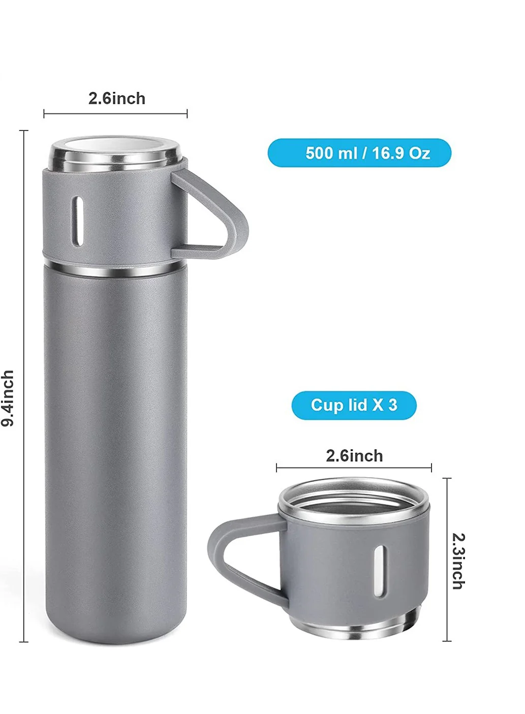 Stainless Steel Water Bottle Vacuum Flasks Insulated Cup 500ml - Image 3