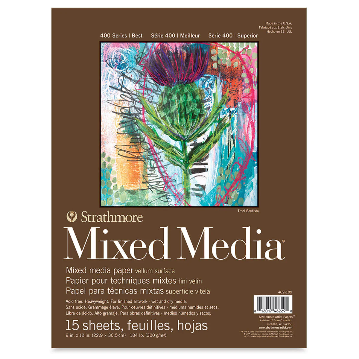 Strathmore 400 Series Mixed Media Pad Natural White 300 gsm - Image 3