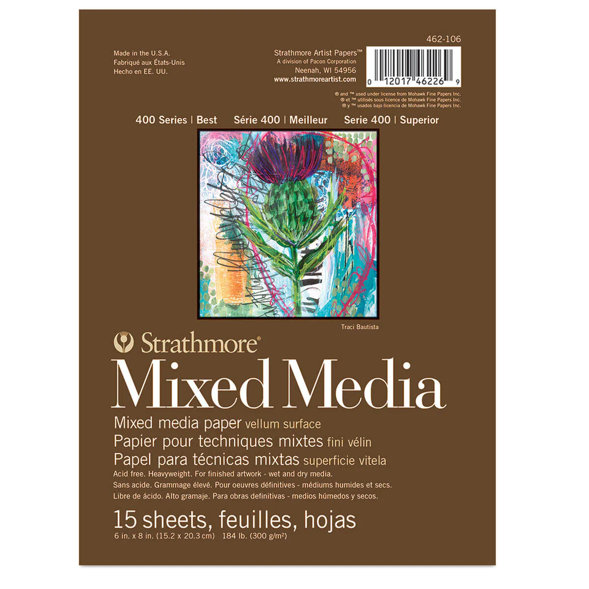 Strathmore 400 Series Mixed Media Pad Natural White 300 gsm - Image 4
