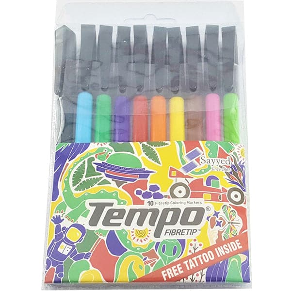 Tempo Fiber Tip Marker set 10 Colour - Image 3