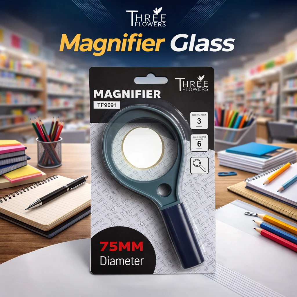 Three Flowers Magnifier Glass – 50mm, 60mm, 75mm | With LED Light 75mm &amp; 90mm - Image 4