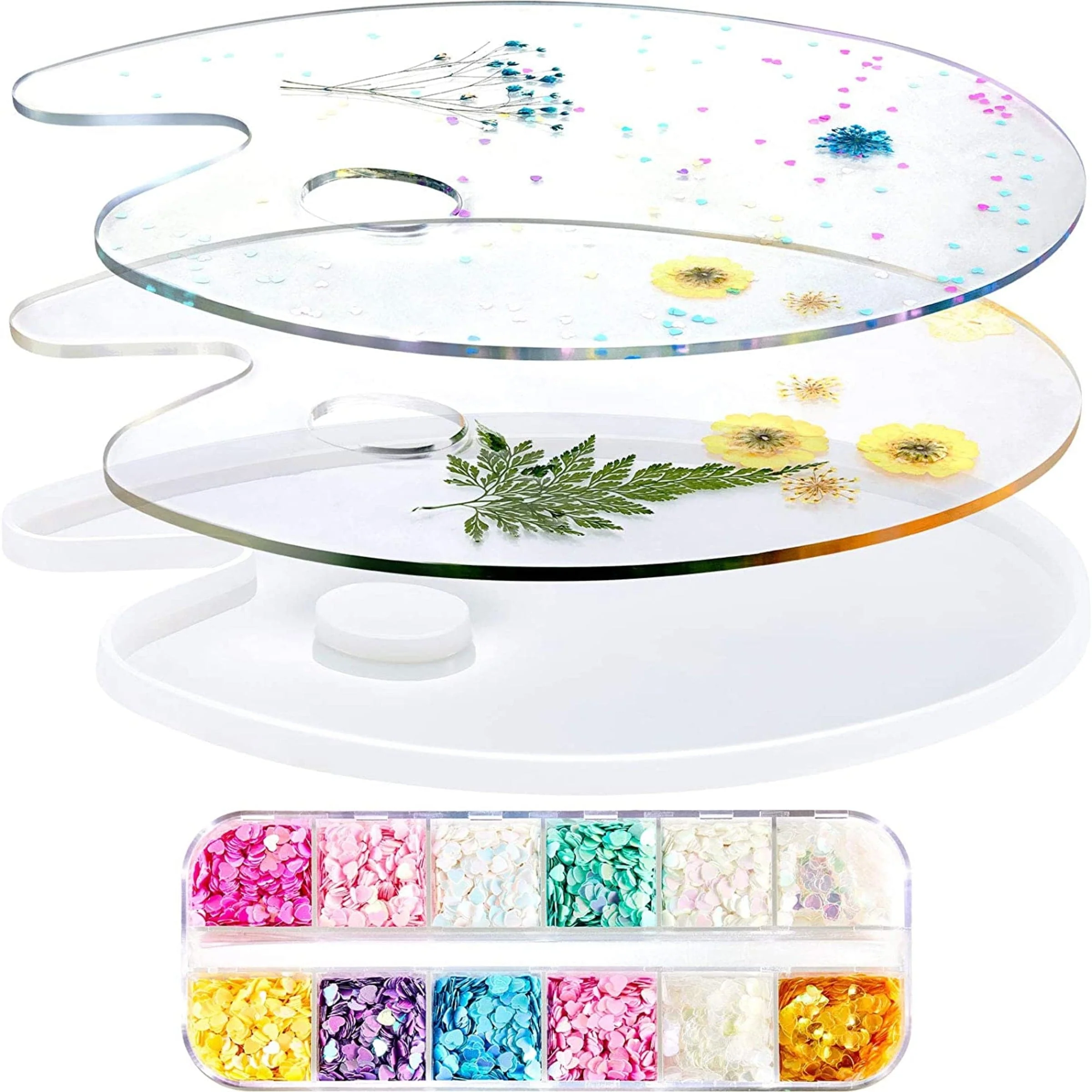Transparent Paint Palette Flat Oval Shape - Image 5