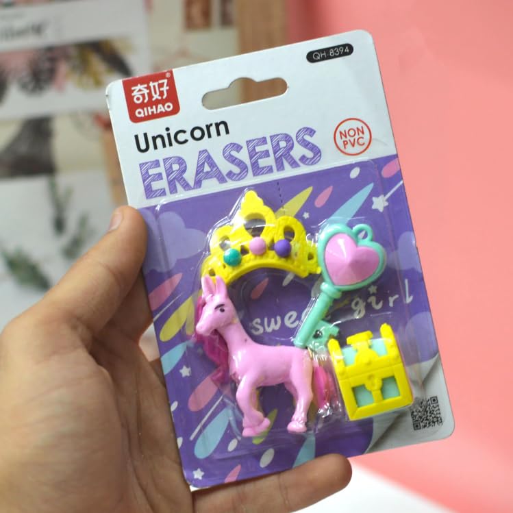 Unicorn Cartoon 3D Eraser for kids 4Pcs Set - Image 2