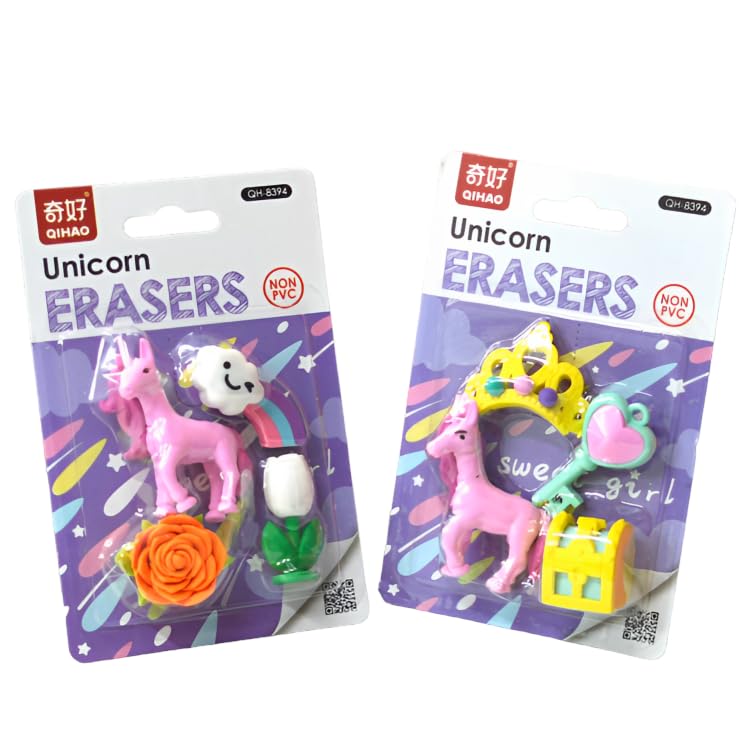 Unicorn Cartoon 3D Eraser for kids 4Pcs Set - Image 5