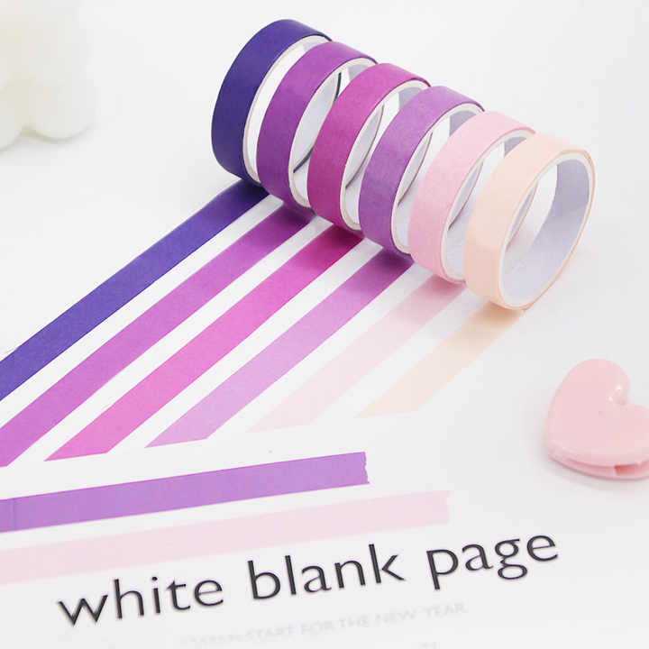 Vibrant Color Shades Washi Tape Set of 6 - Image 5