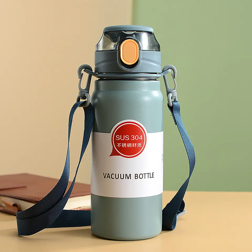 Water Bottle for Children Stainless Steel Straw Thermos Bottle 800ml - Image 6