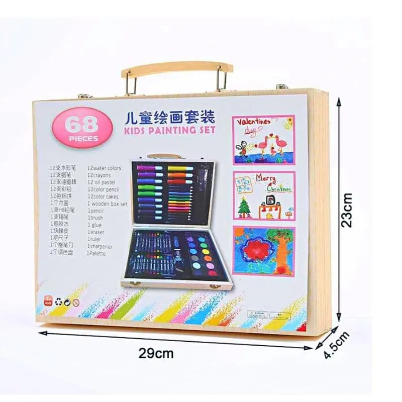 Wooden 68 Pcs Kids Painting Art Kit - Image 7