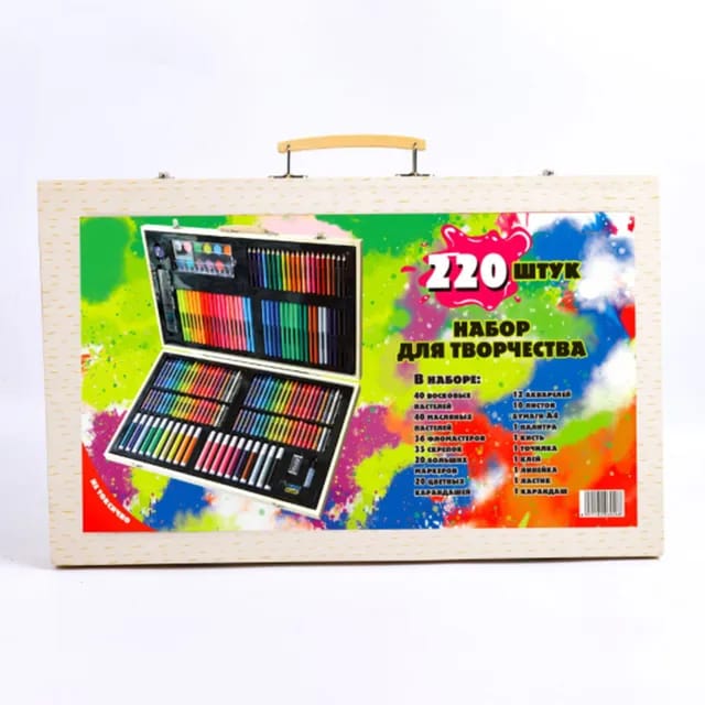 Wooden Painting Arts & Craft Drawing Color Kit 180pcs for Kids - Image 4