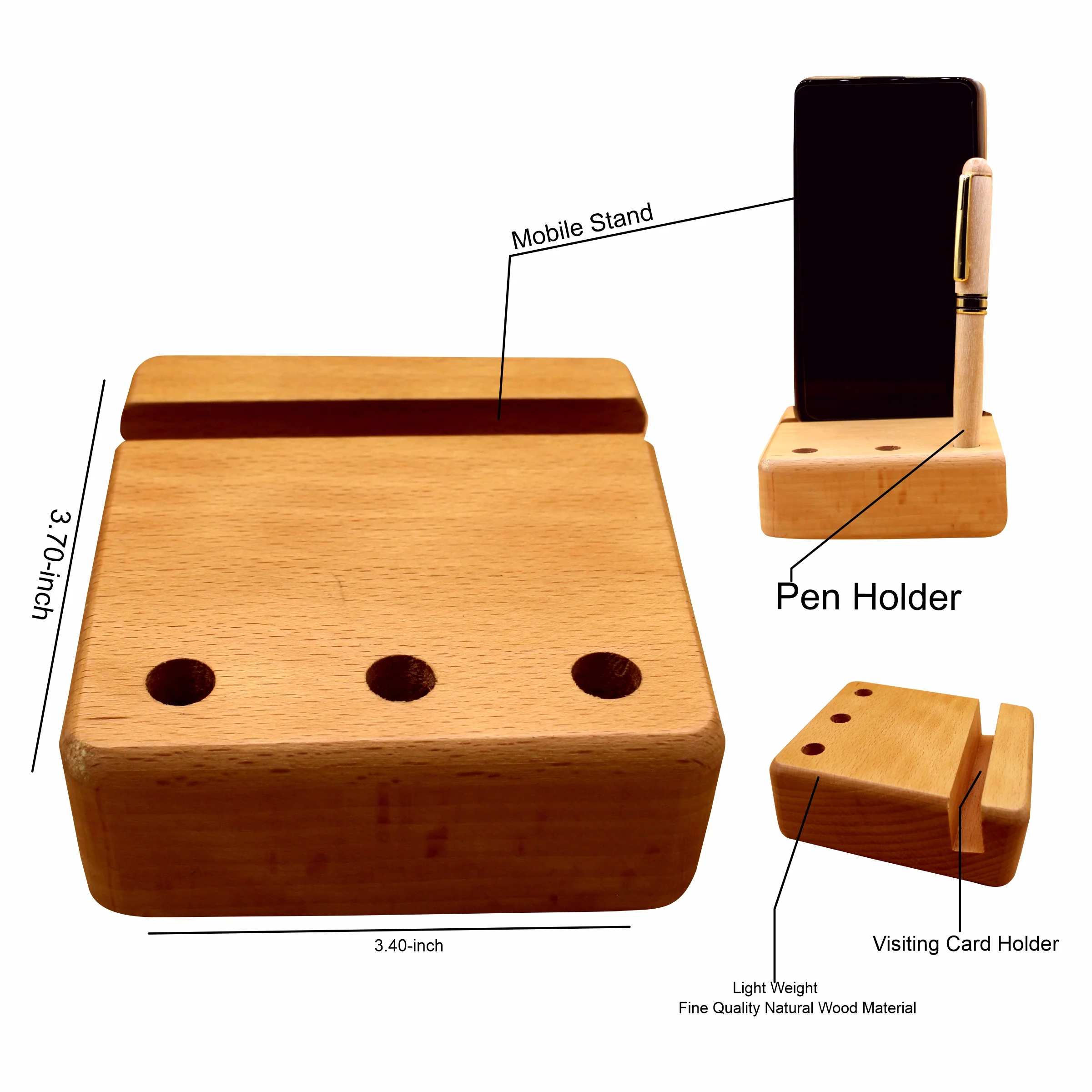 Wooden Pen Jar With Mobile Stand - Image 2