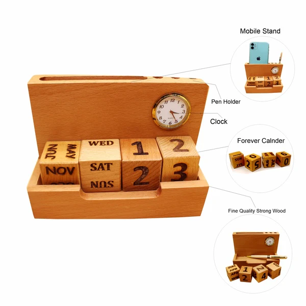 Wooden Pen Stand With Lc Calendar - Image 2