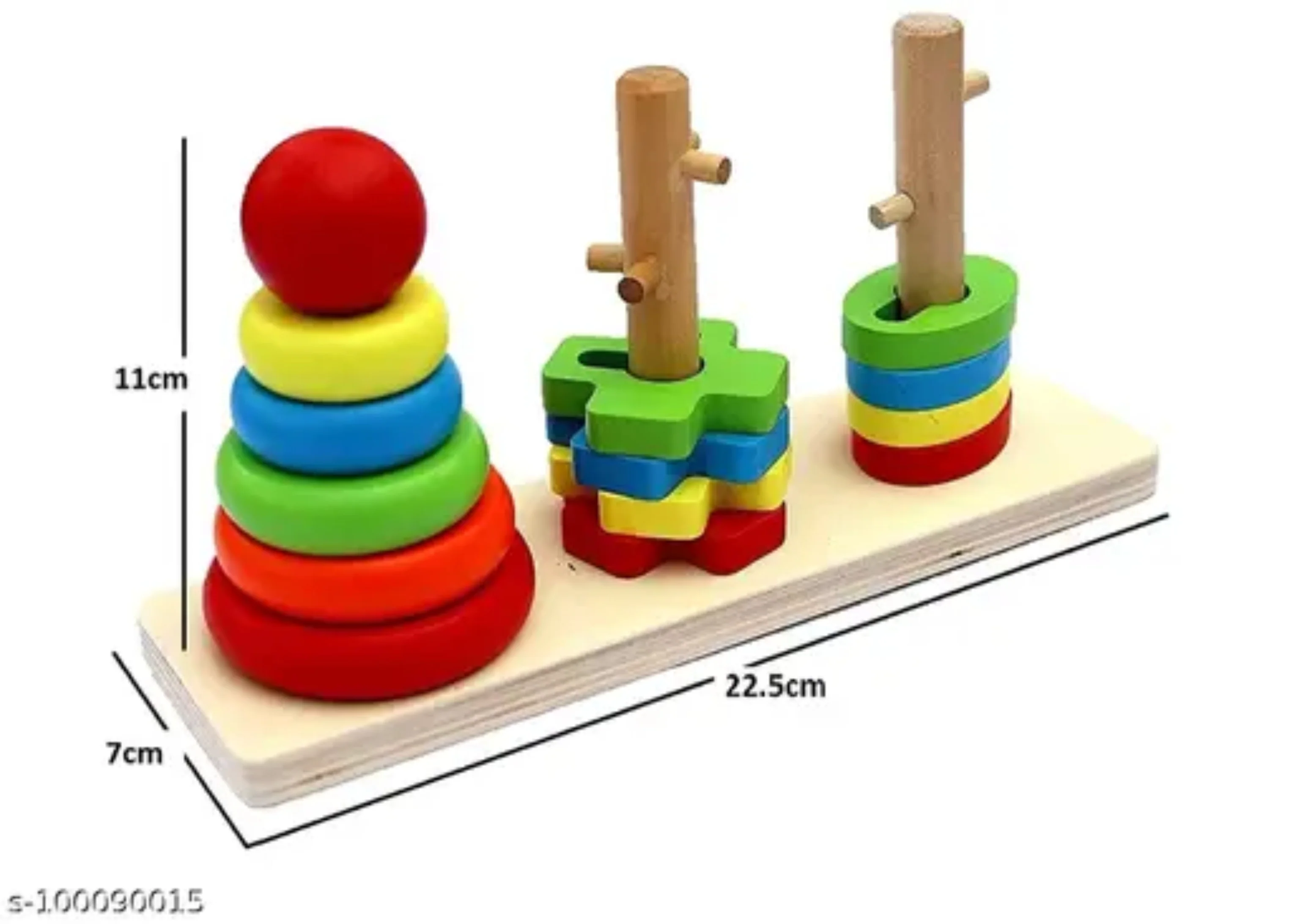 Wooden Toy Rainbow Tower Small (3 Column With Box) - Image 3