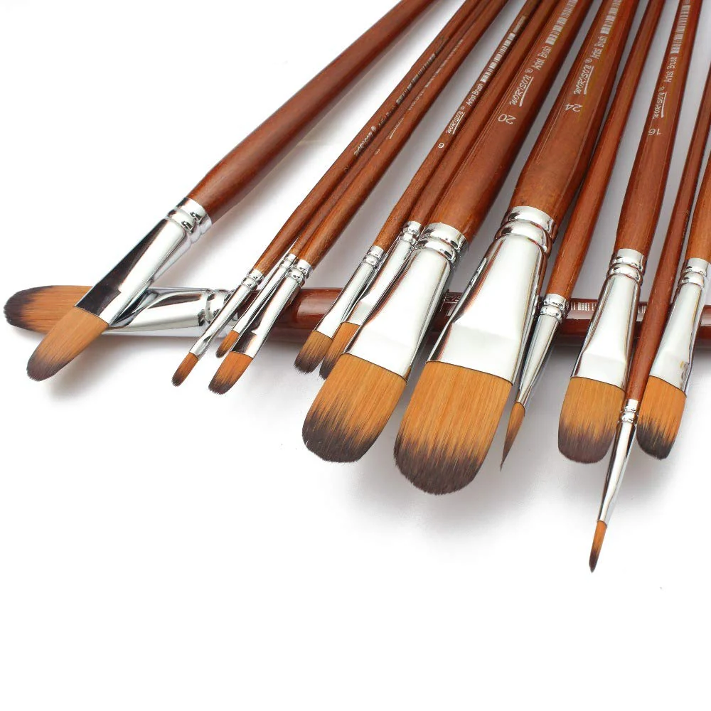 Worison Professional Synthetic Filbert Tip Paint Brushes Pack of 13 - Image 2